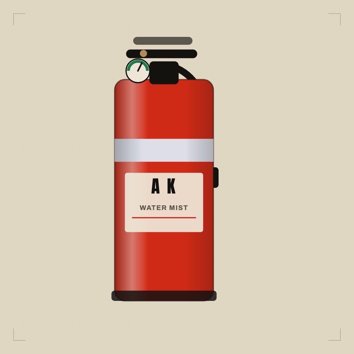 Aegis Water Mist Extinguisher — illustrated placeholder, pending the client's own photography