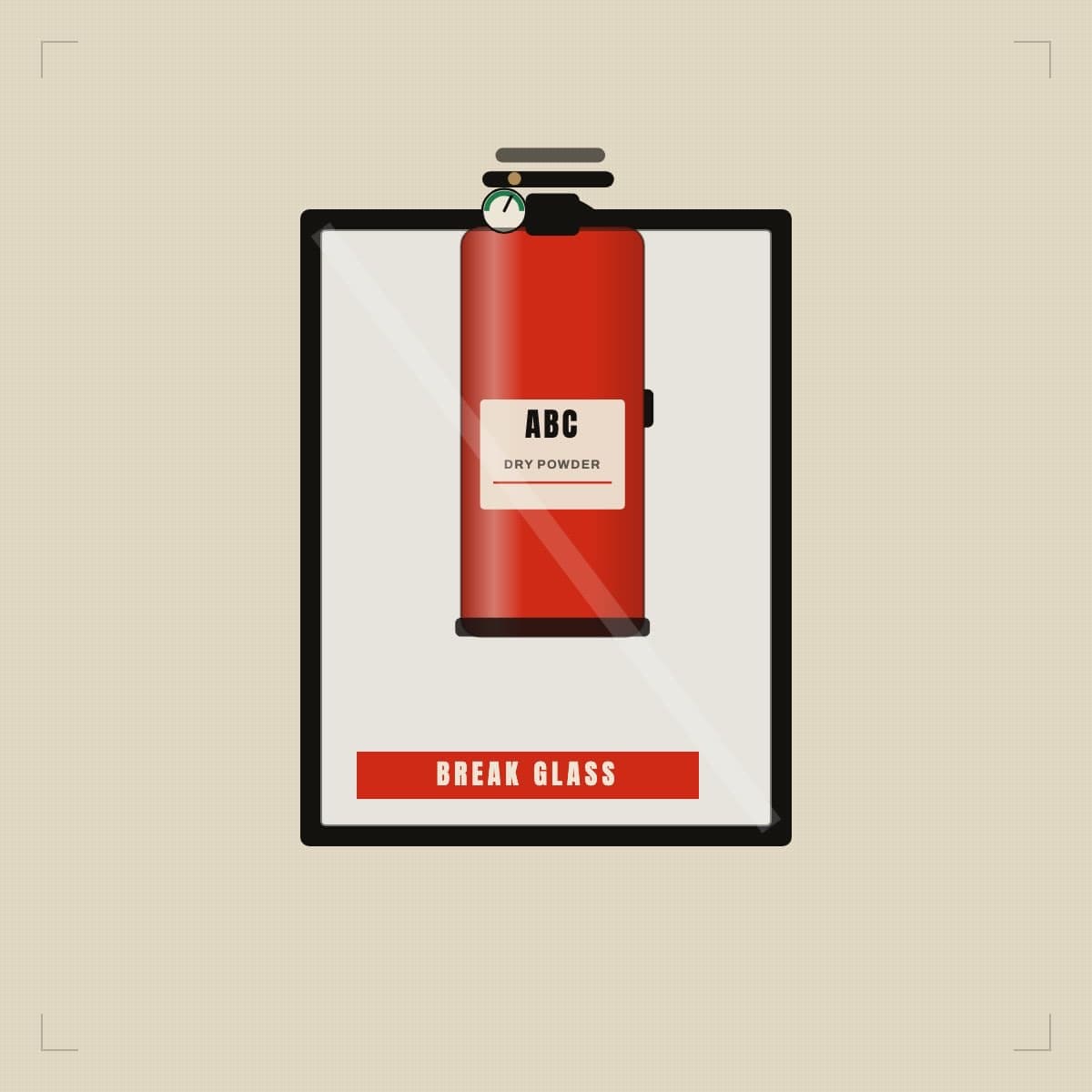 FireOxine Extinguisher Cabinet — illustrated placeholder, pending the client's own photography