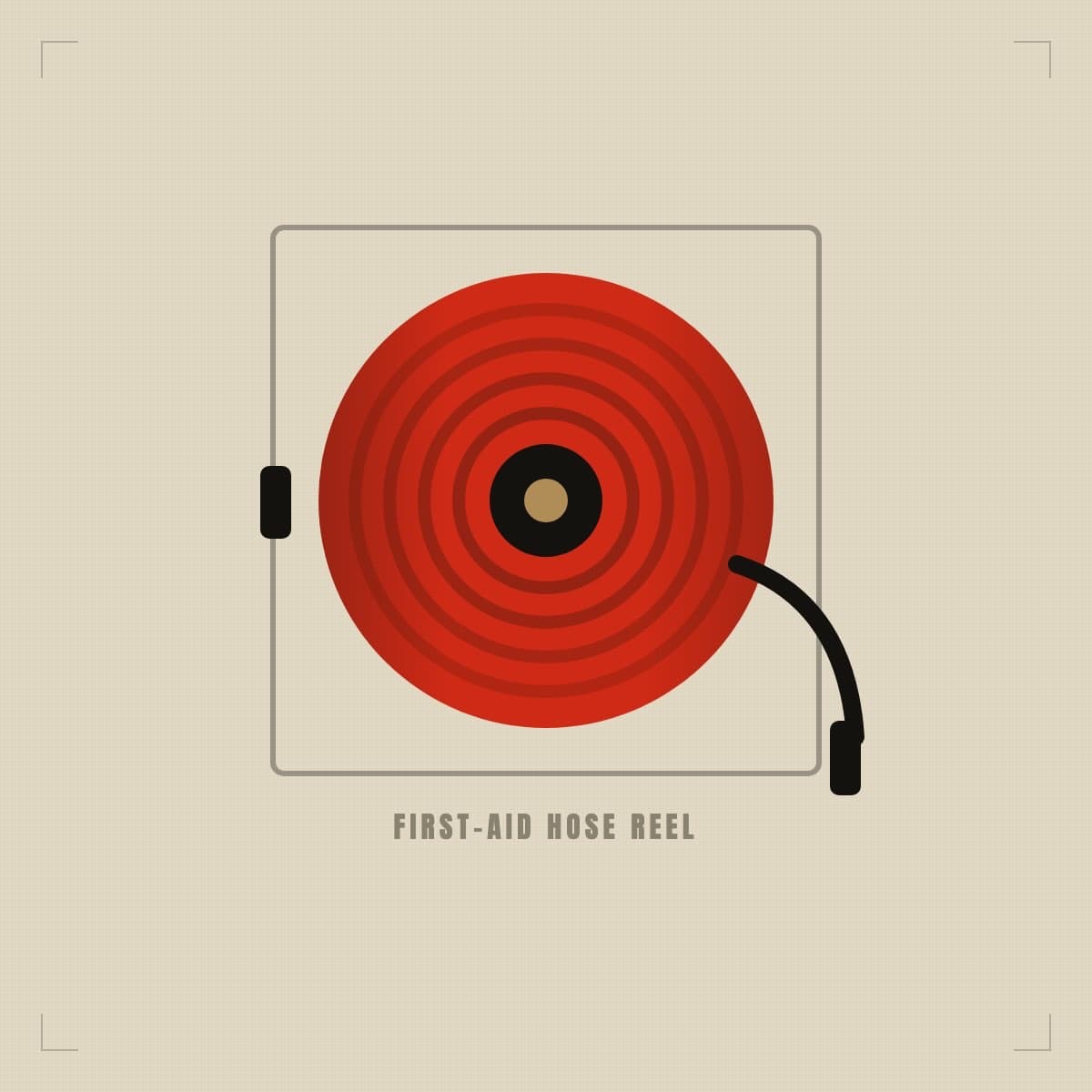 FireOxine First-Aid Hose Reel — illustrated placeholder, pending the client's own photography